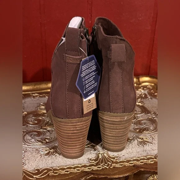 New With Tags Toms Brown Wedge Boots - Picture 9 of 9